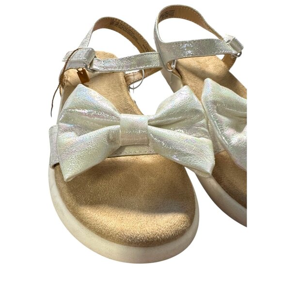 Cat & Jack Girls Iridescent Bow Sandals Size 12 - Picture 2 of 7